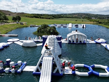 Aqua Lough Inflatable Water Park Adventure from Flynn Park in